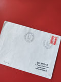 Enveloppe philatélie oblitérée 1992 timbre Marianne rouge Bureau Postal Militair