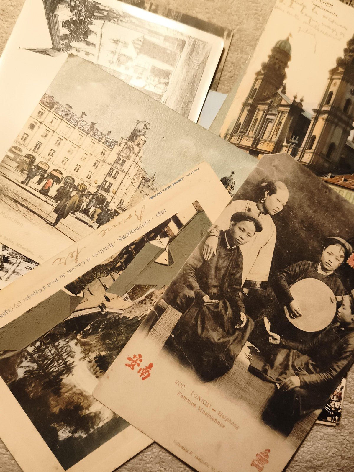 Lot cartes postales anciennes paysages, scènes Asie Europe, Philatélie (Ref 10)