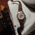 Montre IK Collection Quartz Vintage cadran graphique bracelet cuir ancien