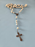 Chapelet ancien vintage en nacre authentique, objet religieux catholique collect