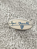 Pin's vintage Signé Marseille ovale blanc bleu badge rétro (Ref 9)