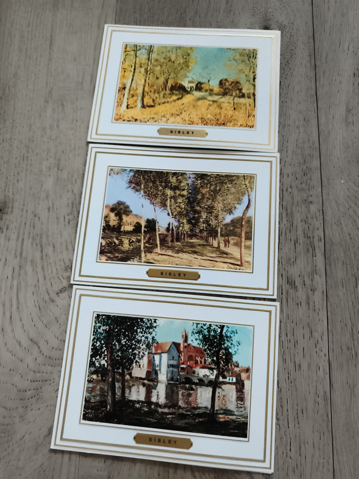 Cartes postales œuvres Sisley lot x3 paysages impressionnistes philatélie