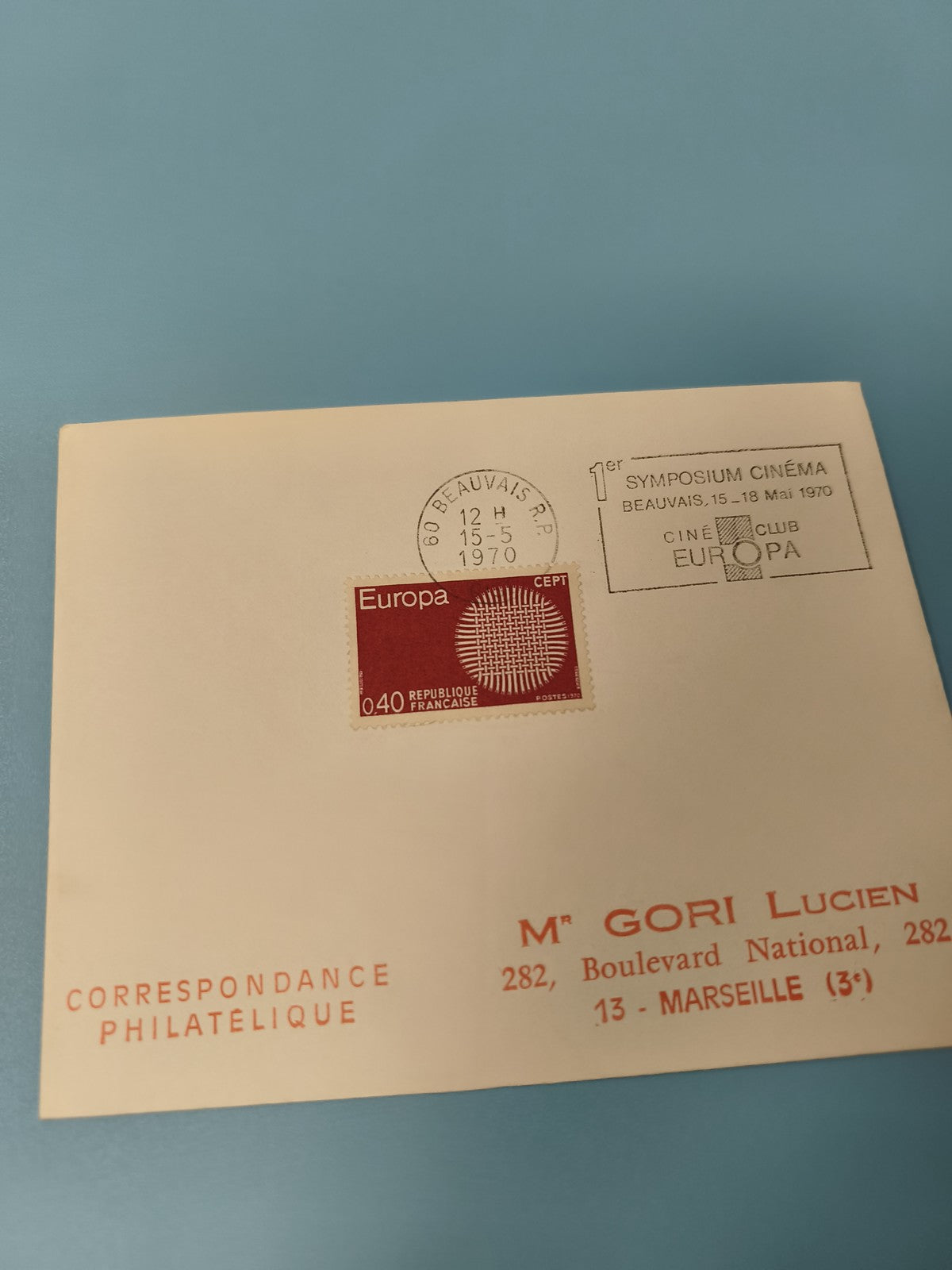 Ancienne enveloppe philatélie Europa 1970 Beauvais cachet 1er jour vintage