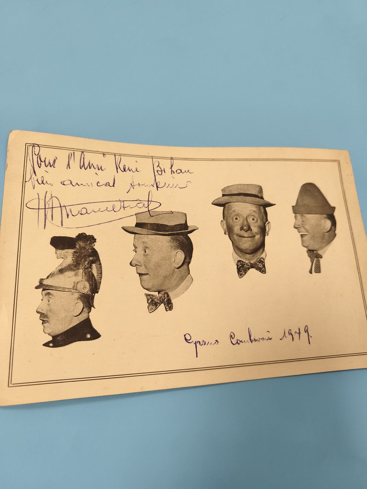 Ancienne photo dédicacée acteur comique français, Opéra Comique 1949