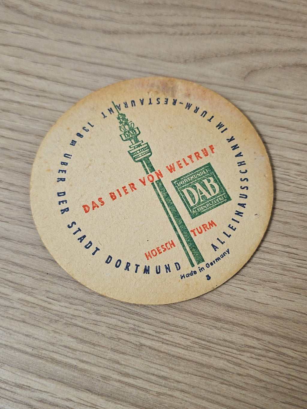 Sous-bock vintage DAB Export ancien, collection bière rétro, objet publicitaire