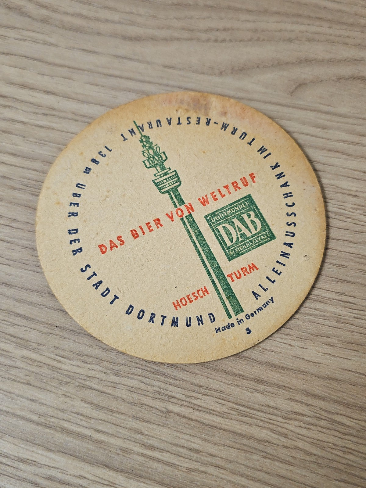 Sous-bock vintage DAB Export ancien, collection bière rétro, objet publicitaire