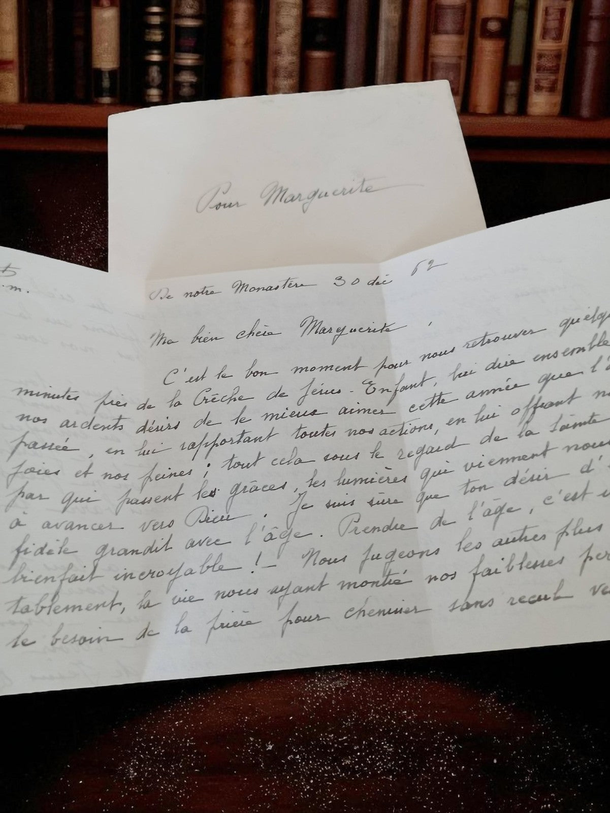 Lettre manuscrite ancienne 1952 Pour Marguerite vintage enveloppe