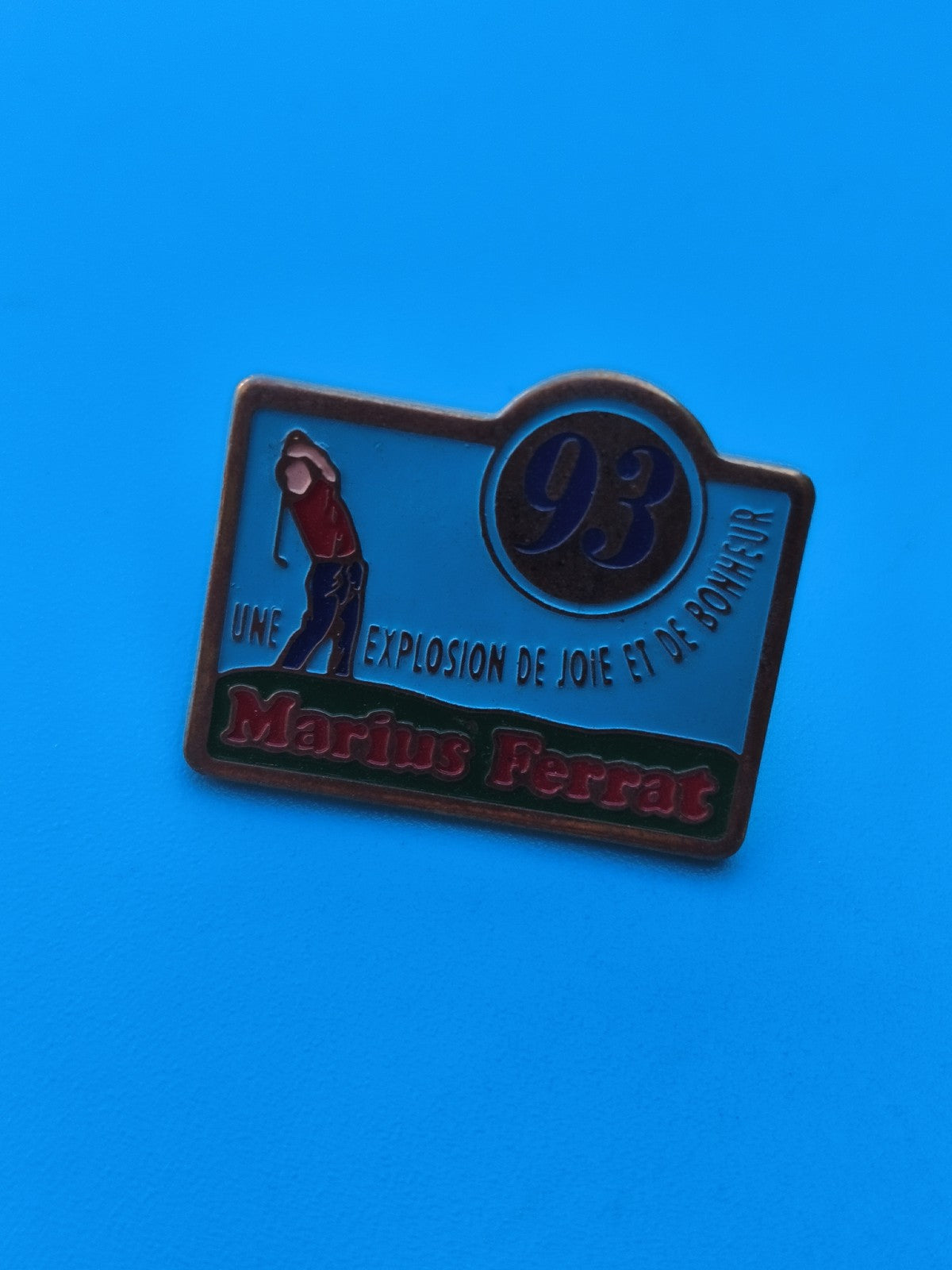 Vintage pin's Marius Ferrat 93 golf, émaillé, collection sport ancien
