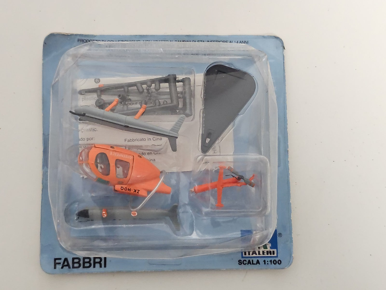 Hélicoptère ancien Fabbri 1:10, maquette vintage collection, rétro miniature rar