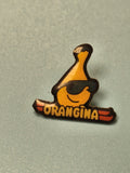 Pin's vintage Orangina mascotte lunettes de soleil, collection publicité rétro