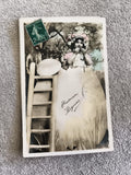 Carte postale CPA Heureuses Pâques fillette œuf décor colorisé France