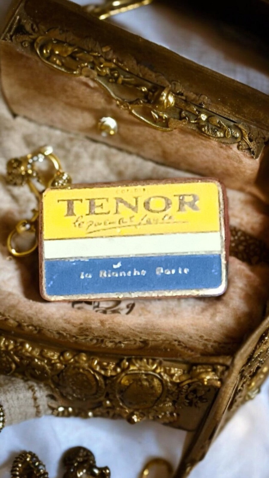 Pin's publicitaire vintage TENOR – La Blanche Porte, rectangulaire émaillé