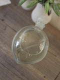 Miniature parfum vintage flacon ancien transparent forme ronde déco rétro