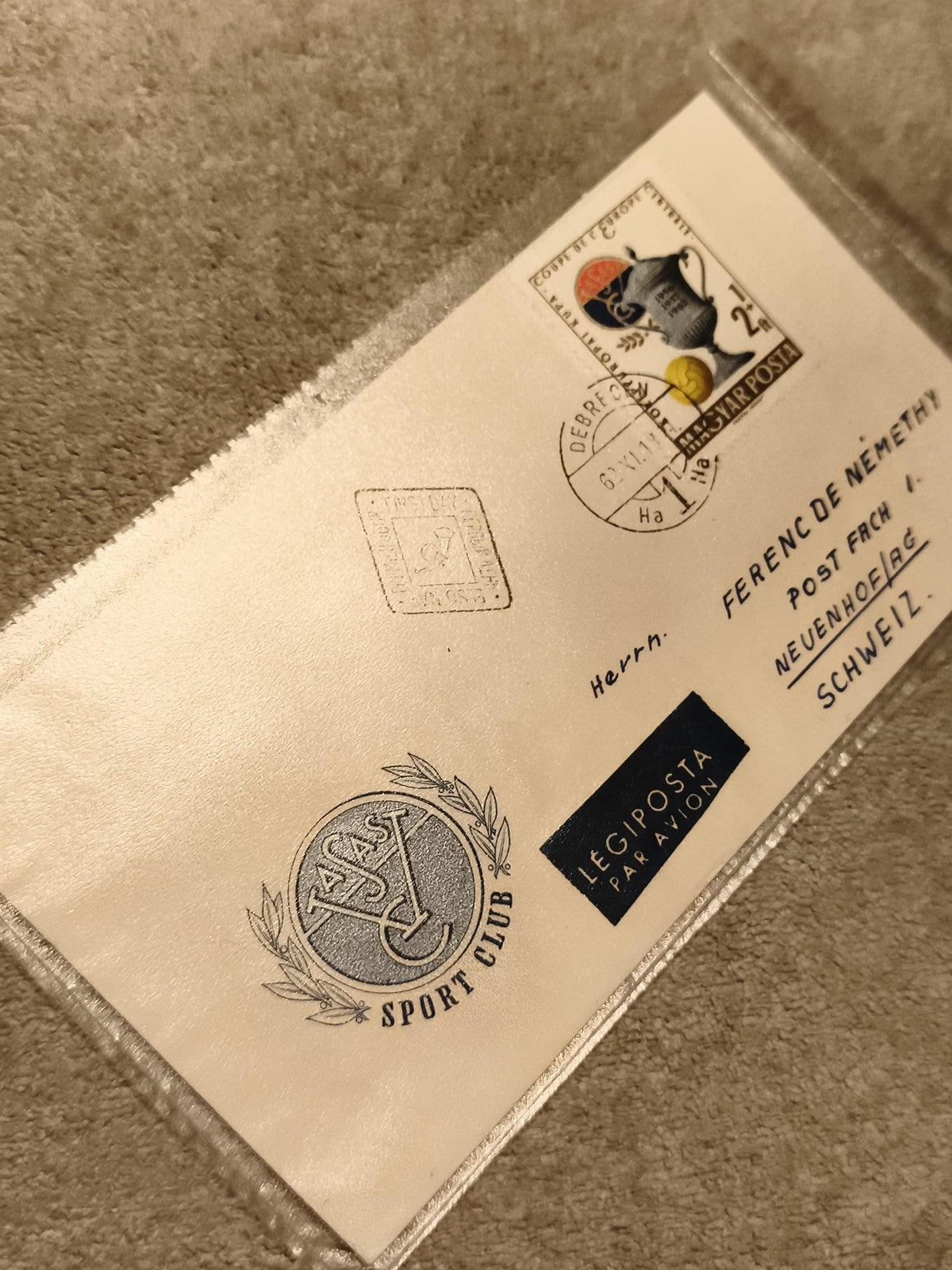 Lettre premier jour Hongrie 1961 Légiposta sport cachet Debrecen philatélie (Ref