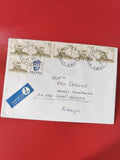 Enveloppe philatélie timbres Pologne affranchie cachets visibles avion