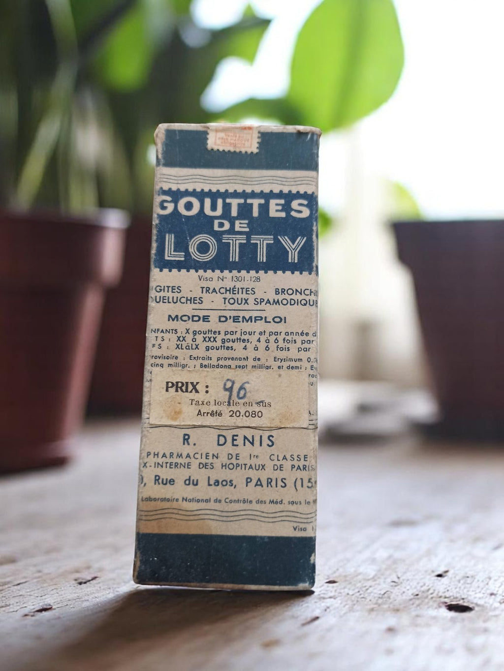 Boîte ancienne Gouttes de Lotty pharmacie Paris déco vintage cabinet curiosités