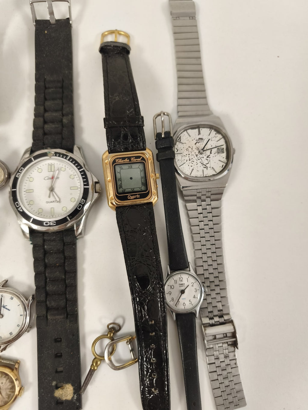 Lot montres vintage anciennes mixte, acier cuir, à restaurer ou pièces