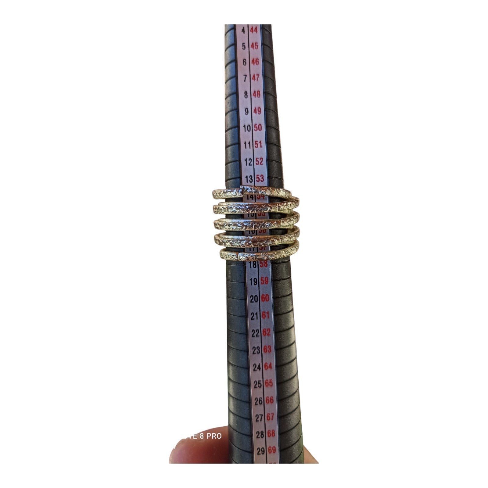 Bague spirale vintage aspect martelé, fantaisie, finition argentée, taille 55