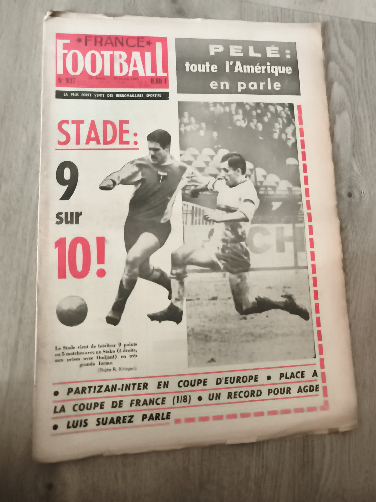 Ancien journal France Football n°937 Pelé Stade vintage sport années 60