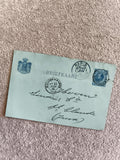 Carte postale ancienne Briefkaart bleue oblitérée Paris 1886 CPA