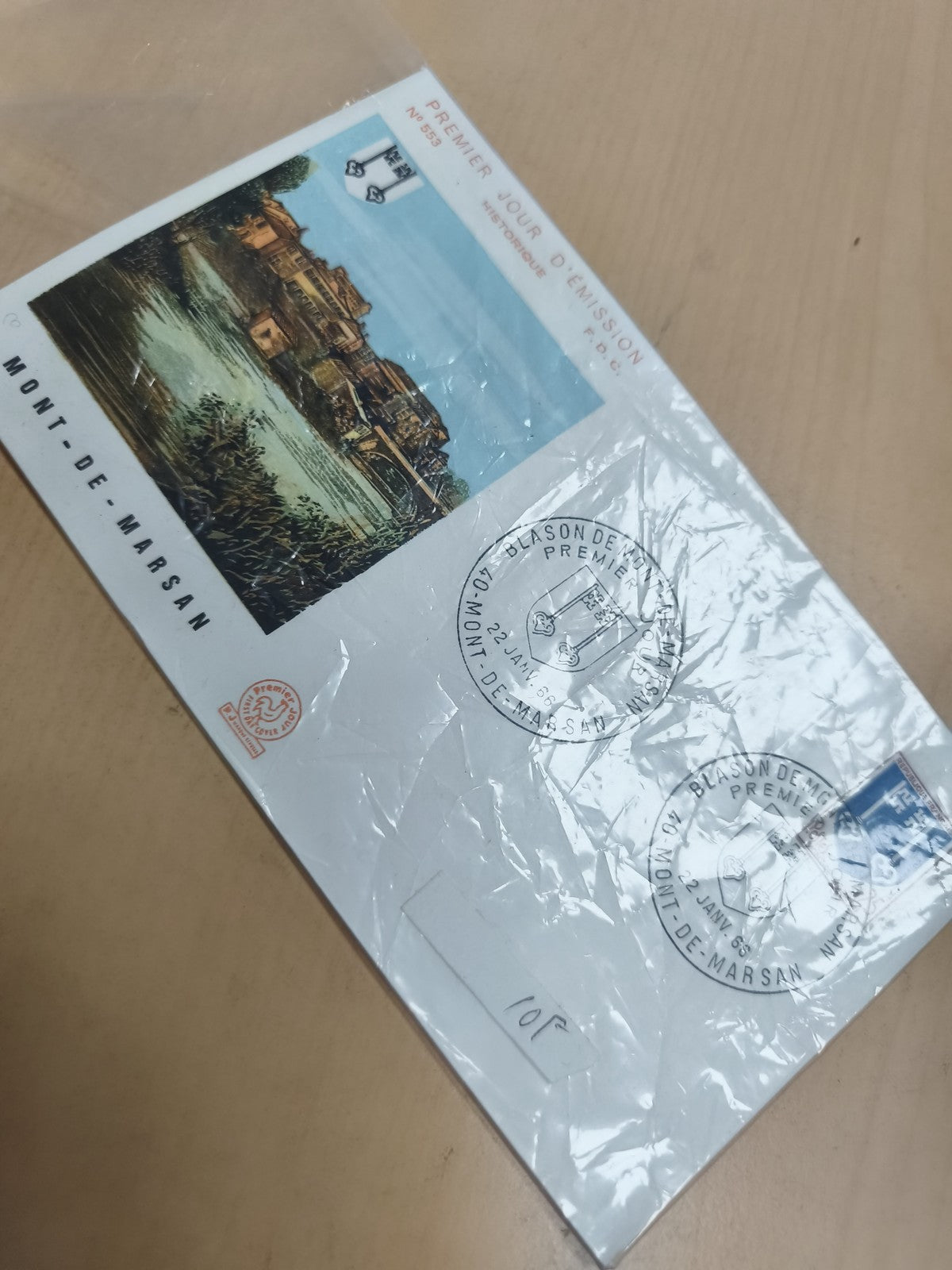 Enveloppe Premier Jour Mont-de-Marsan blason FDC philatélie oblitérée