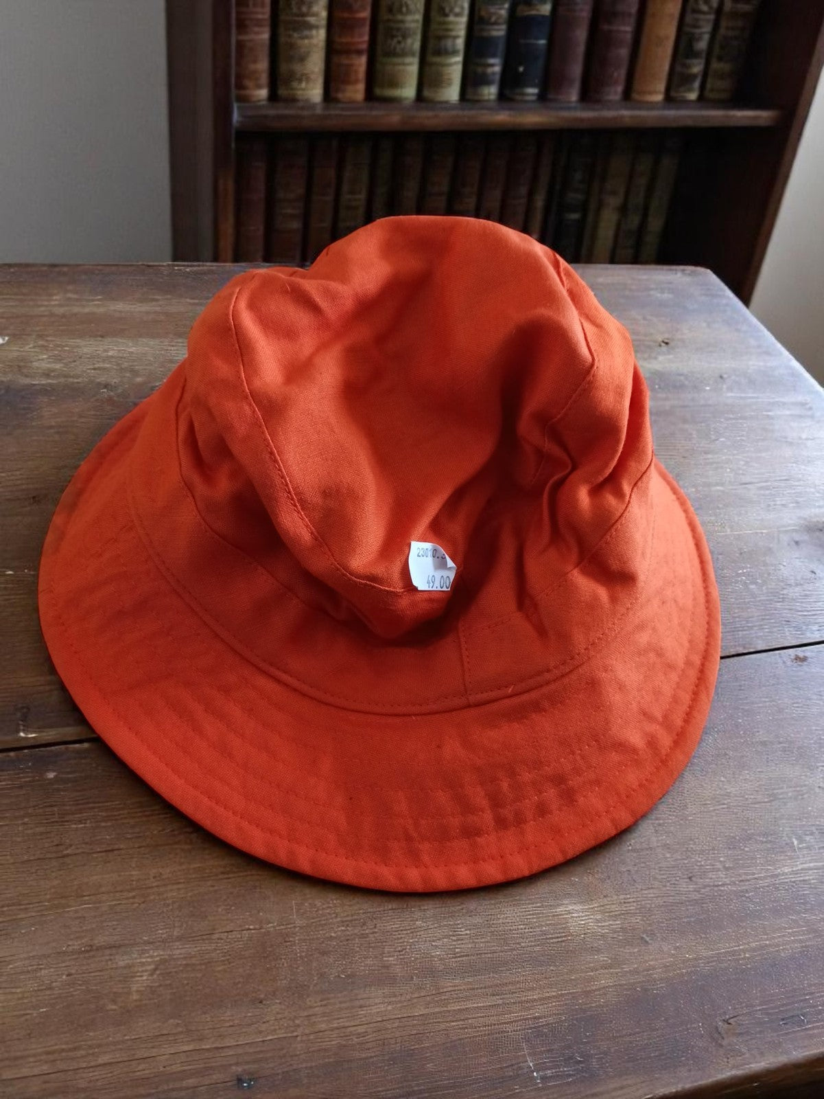 Chapeau bob homme orange vintage La Chapellerie neuf deadstock rare