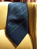 Cravate vintage rayée bleu marine vert LNG Creation Croone rétro homme
