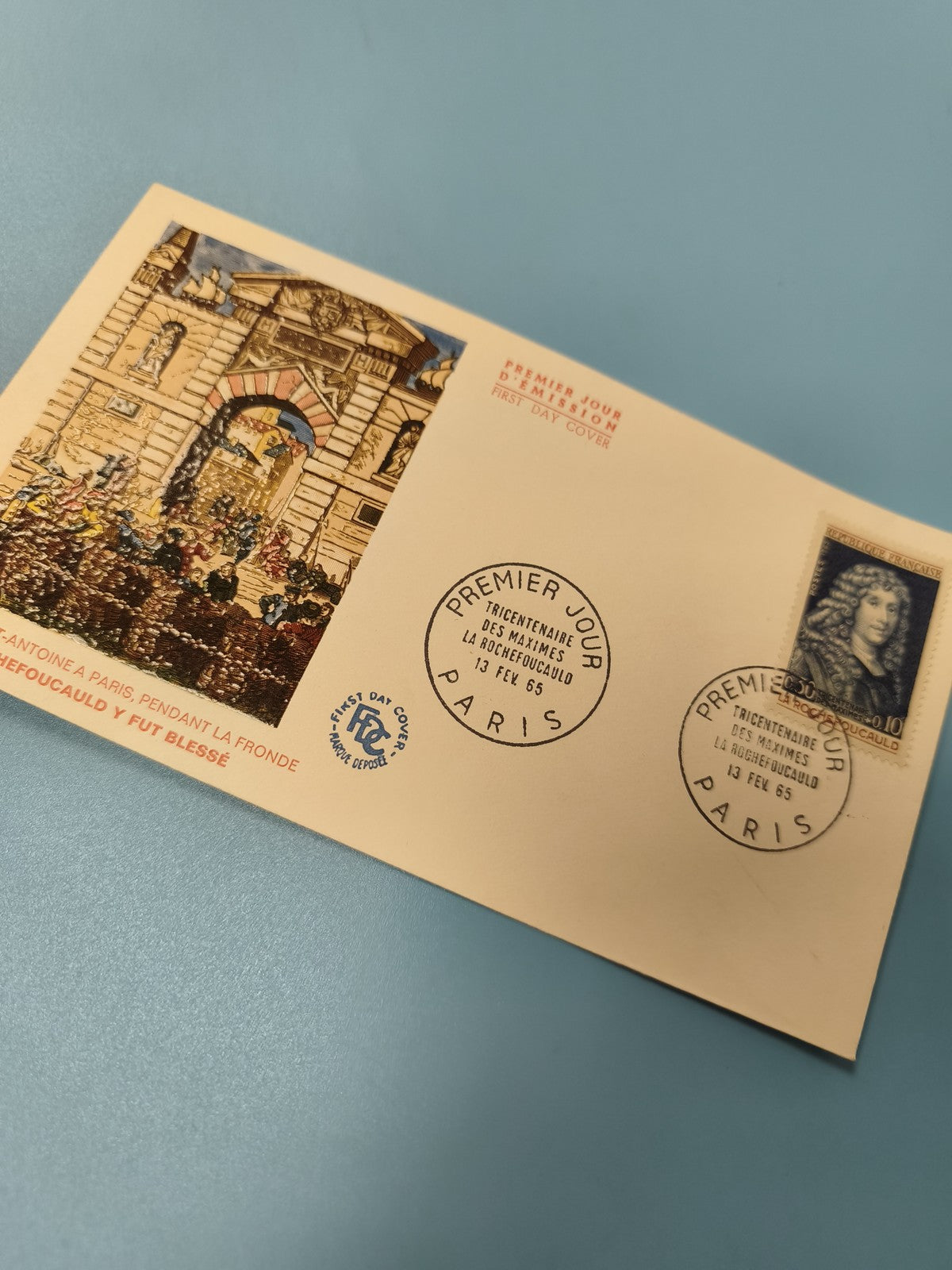 Enveloppe FDC Premier Jour d?Émission Paris 1965 Timbre La Rochefoucauld