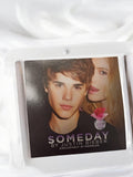Carte publicitaire parfum Someday Justin Bieber vintage ancien