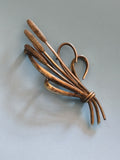 Broche ancienne vintage plaquée or rétro, bijou d?époque pour collectionneur