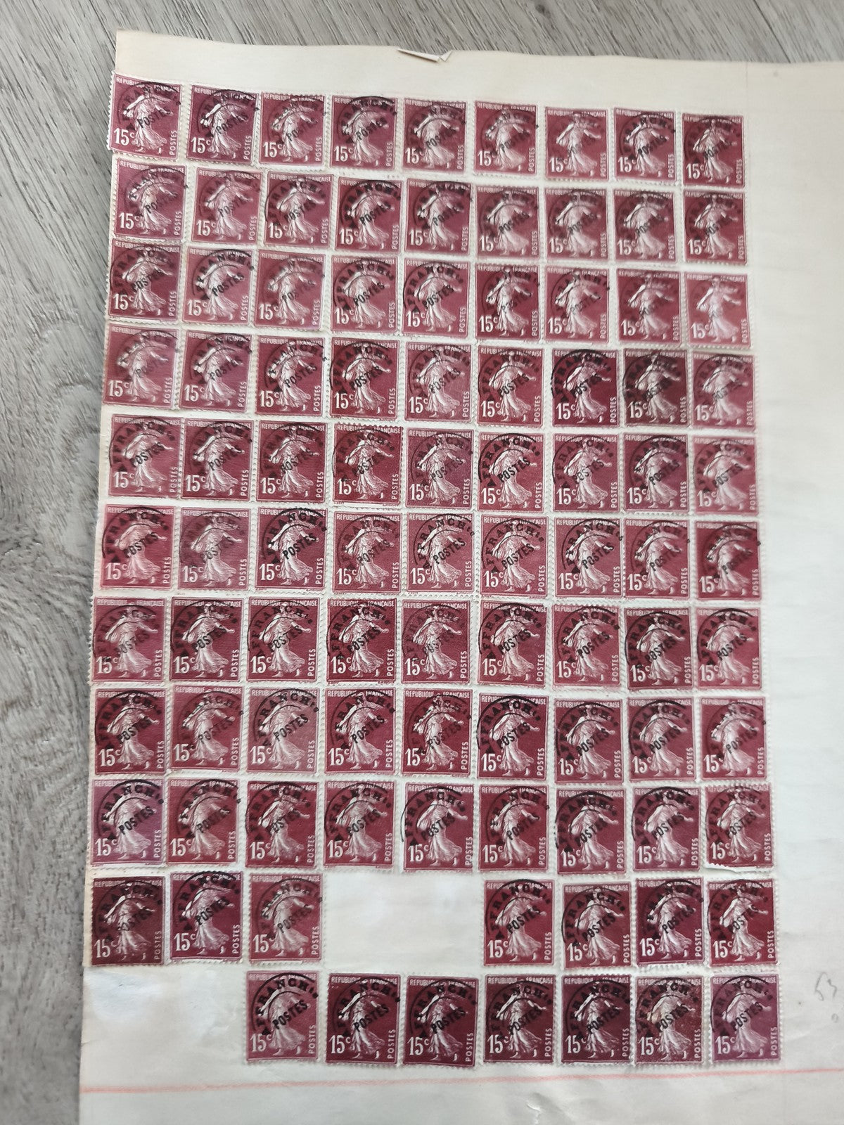 Gros lot ancien timbres Marianne 15c oblitérés philatélie étude collection