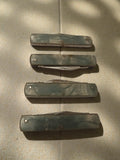 Lot 4 couteaux pliants anciens vintage années 70 manche aspect nacré rétro
