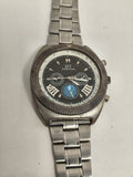 Montre vintage HT Collection homme acier, tachymètre, cadran noir, non testée