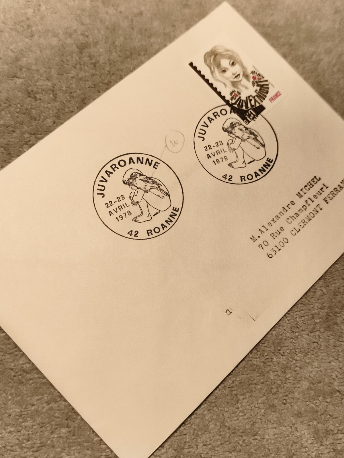 Lettre 1er jour Juvatroanne 1978 avec timbre France illustré (Ref 27)