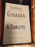 Partition ancienne Fantaisie sur Giralda Adam Lamotte Paris Margueritat vintage