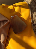 Pendentif vintage agate naturelle trapèze, bijou ancien pierre semi-précieuse