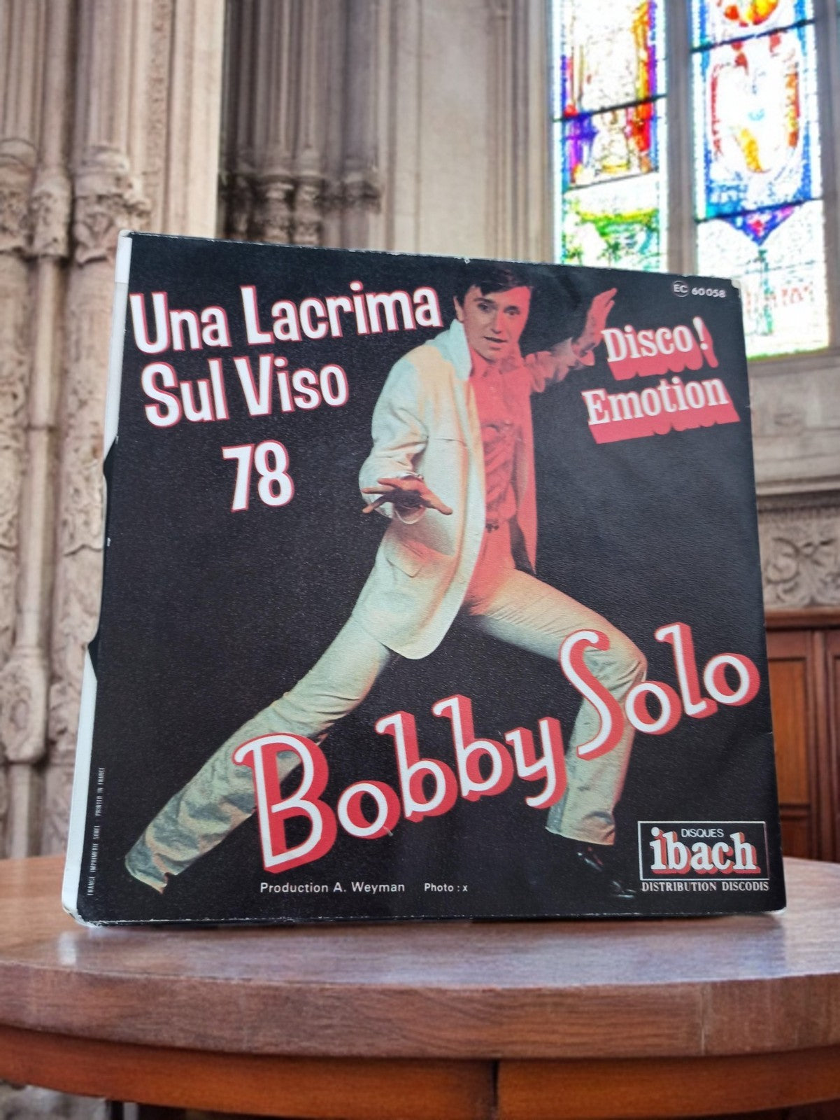 Vinyle 45 tours Bobby Solo Una Lacrima Sul Viso vintage Ibach pochette originale
