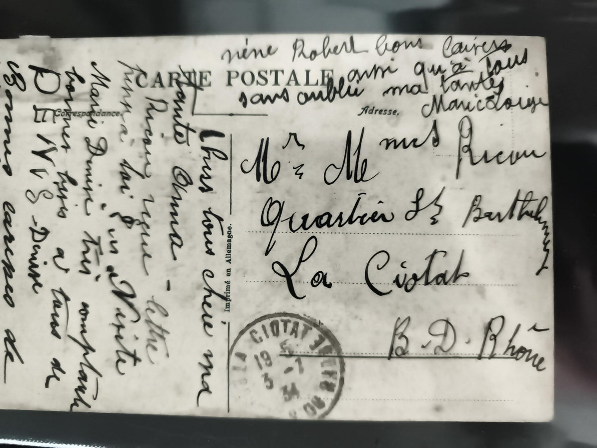 Carte postale ancienne écrite 1914 La Ciotat philatélie Bouches-du-Rhône