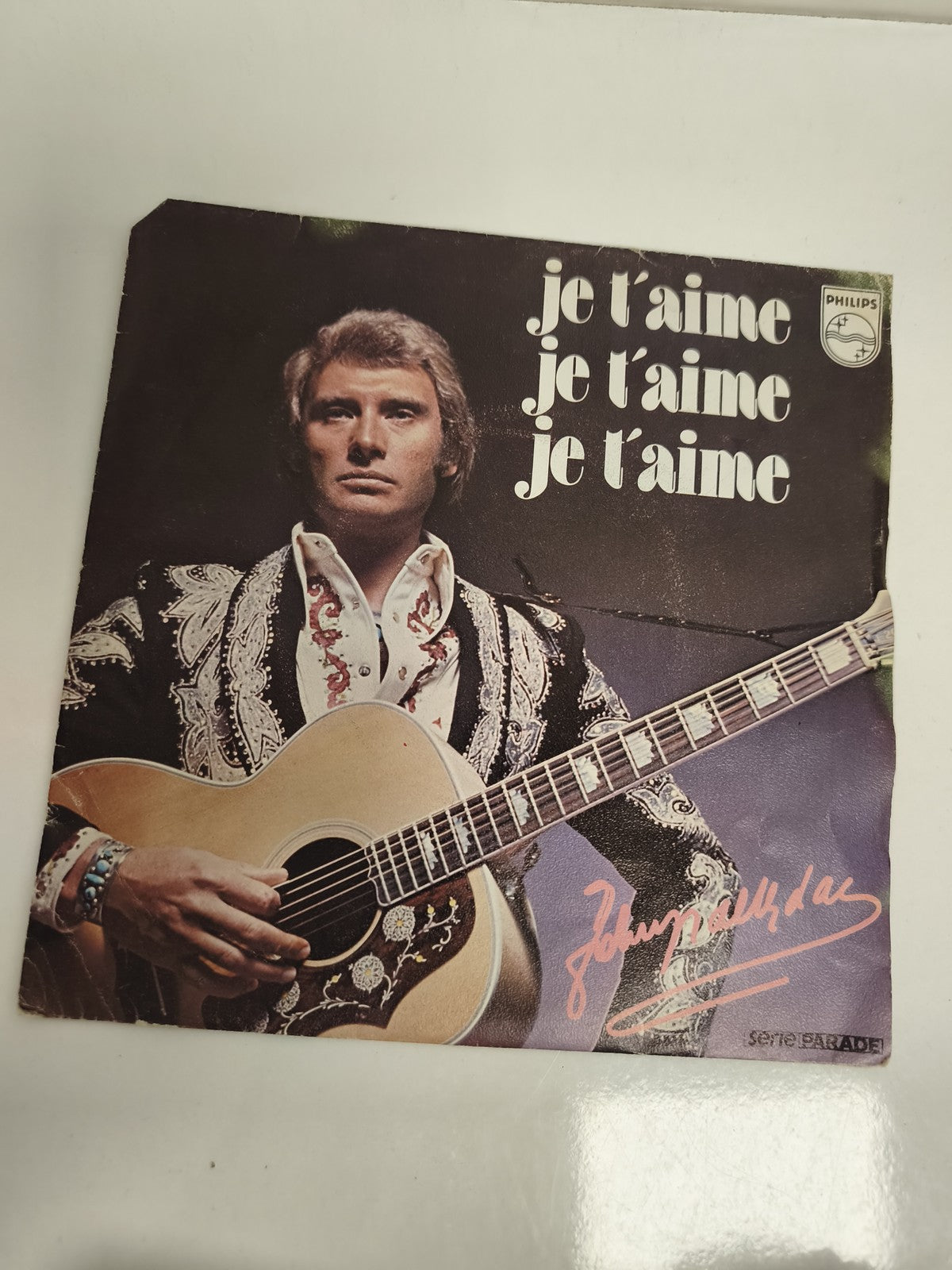 Vinyle 45 tours Johnny Hallyday Je t’aime Philips pochette série Parade