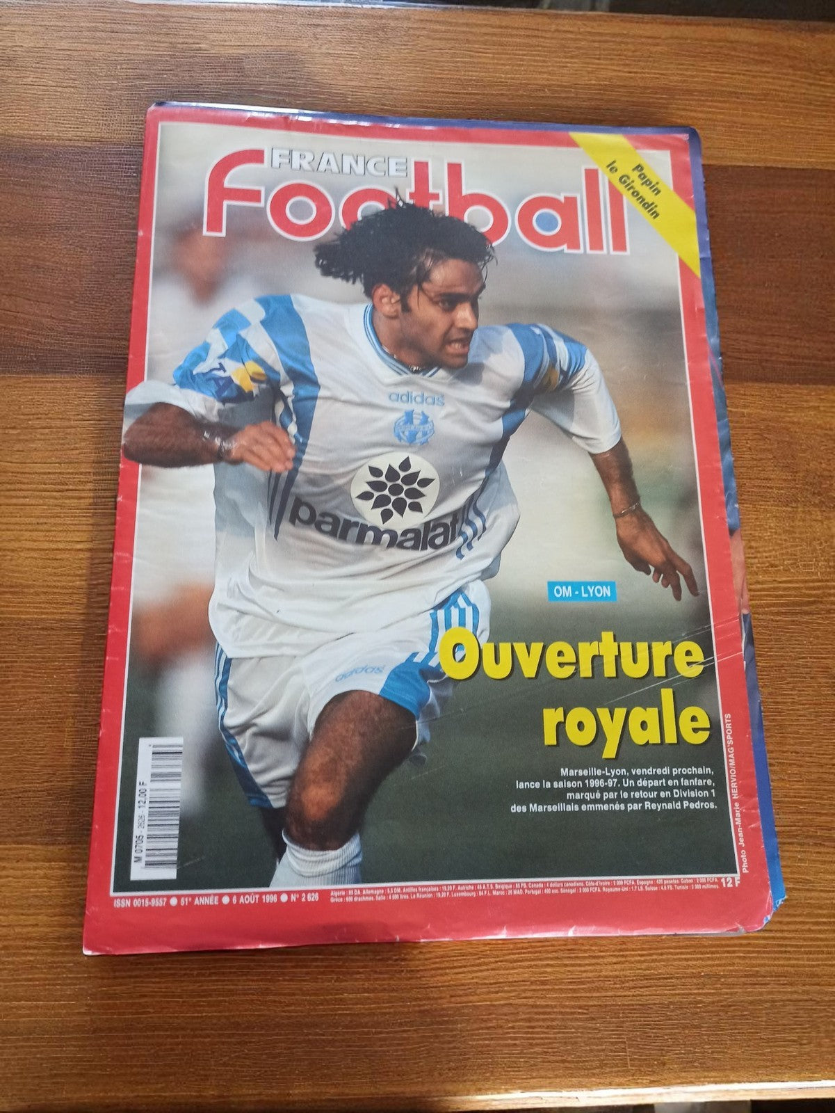 Magazine France Football 1996 OM Lyon Vintage Années 90 Reynal Pedros Collector