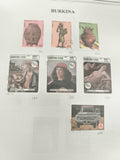 Timbres Burkina Faso oblitérés art Botticelli véhicules Afrique