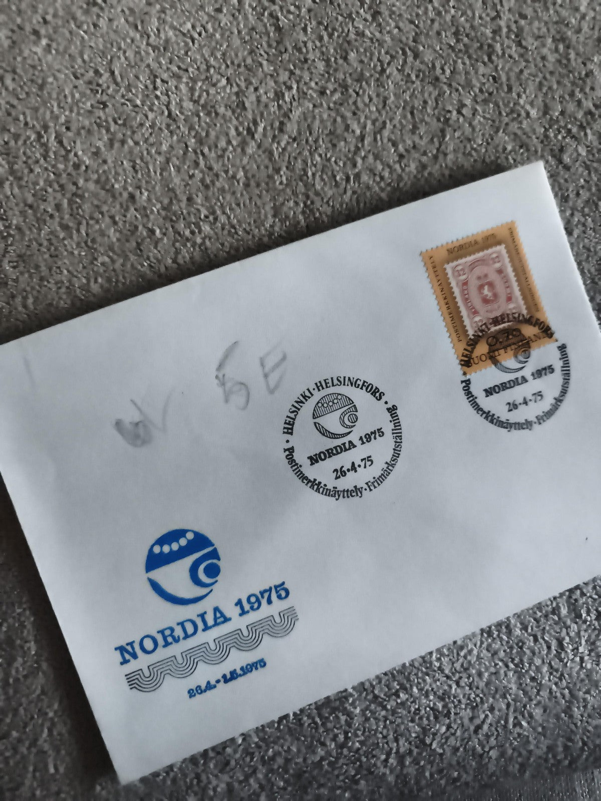 Lettre premier jour NORDIA 1975 Helsinki timbre Finlande philatélie (Ref 27)
