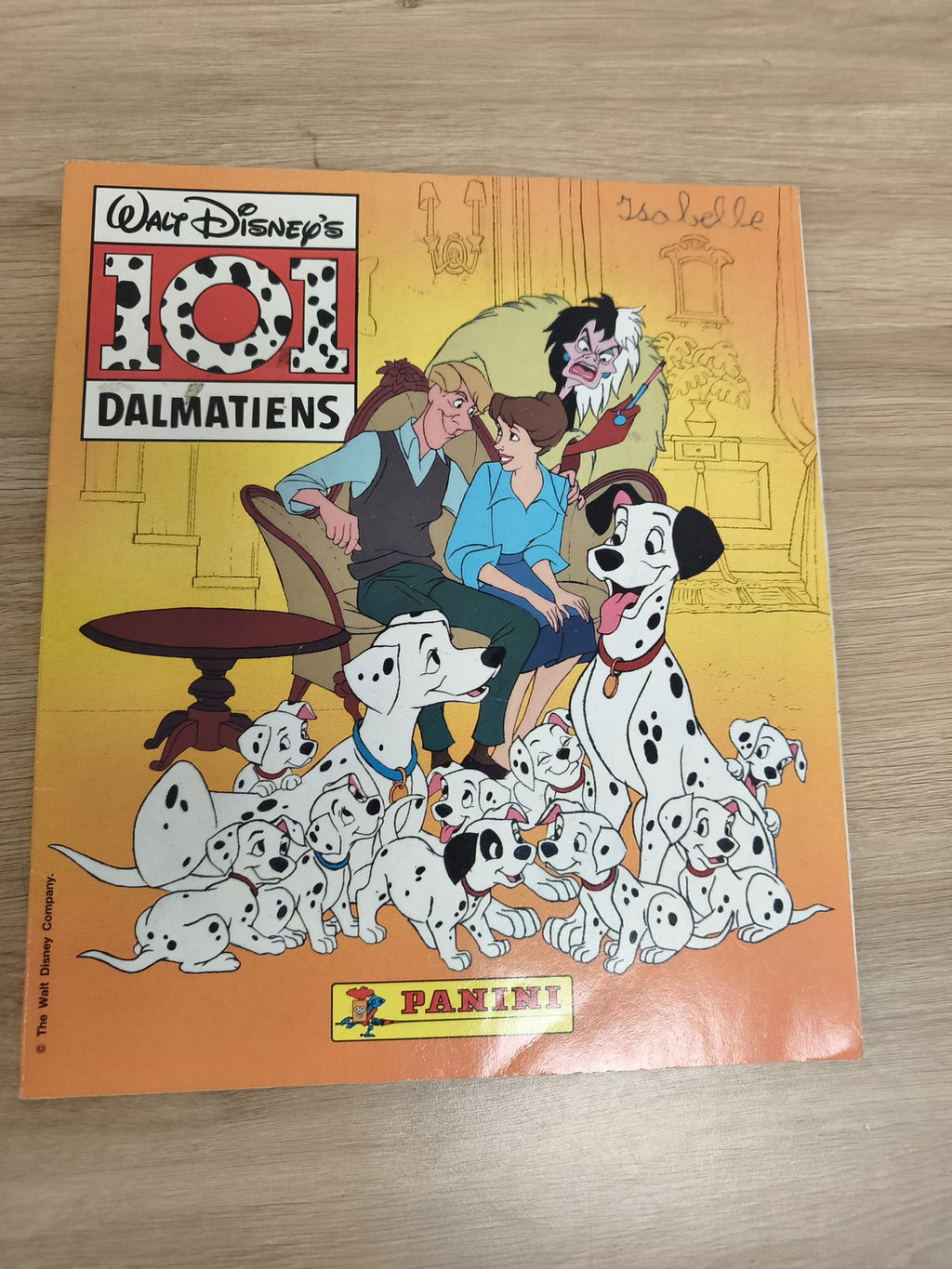 Vintage album Panini incomplet 101 Dalmatiens Disney couverture orange