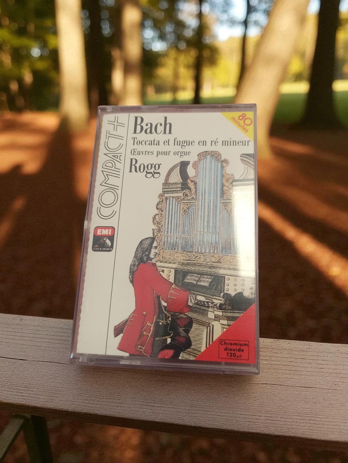 Cassette audio vintage Bach Compact+ Rogg orgue ancien EMI rétro musique classiq
