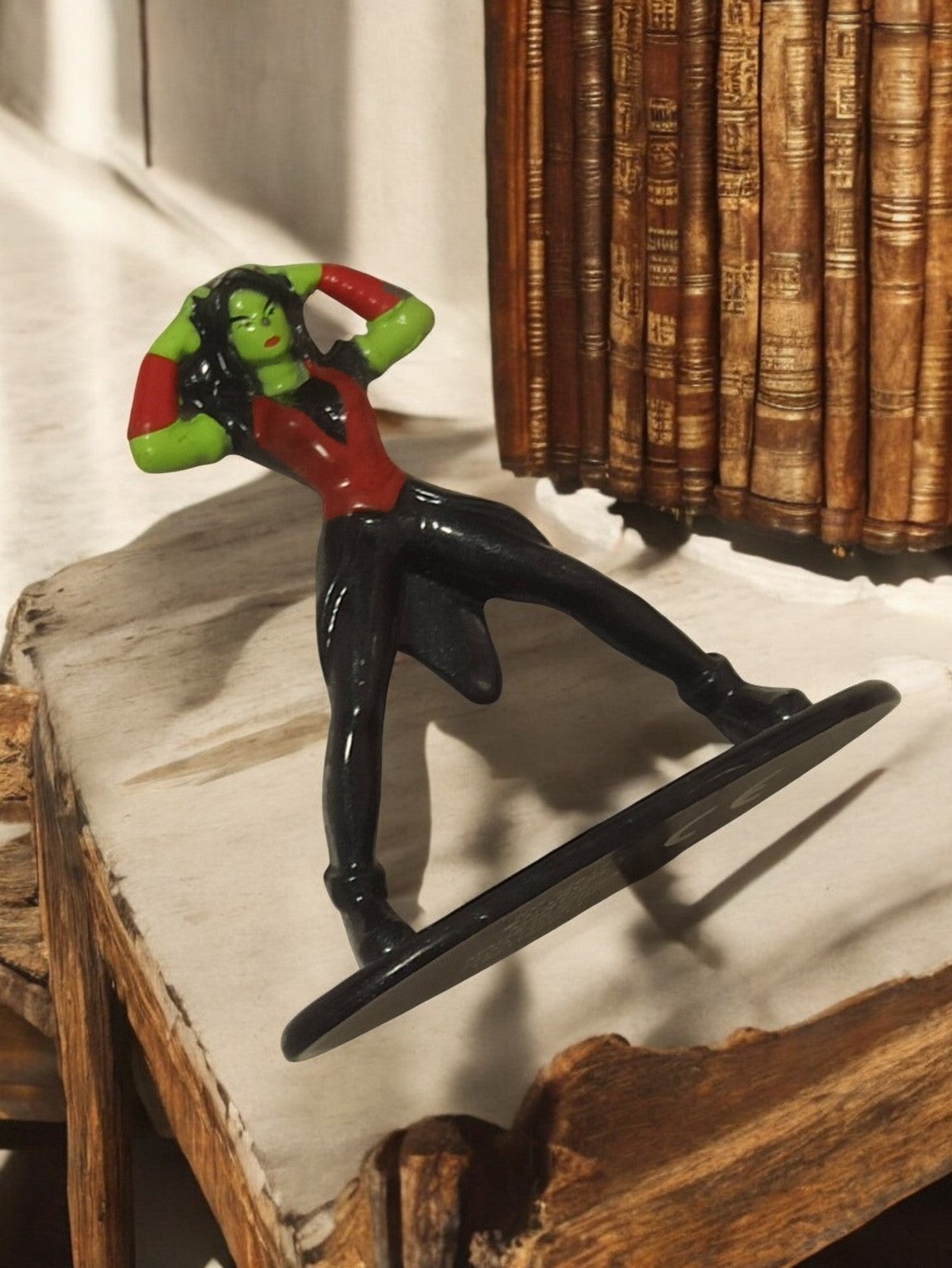 Figurine Marvel Gamora métal vintage rare, peinture polychrome, Guardians