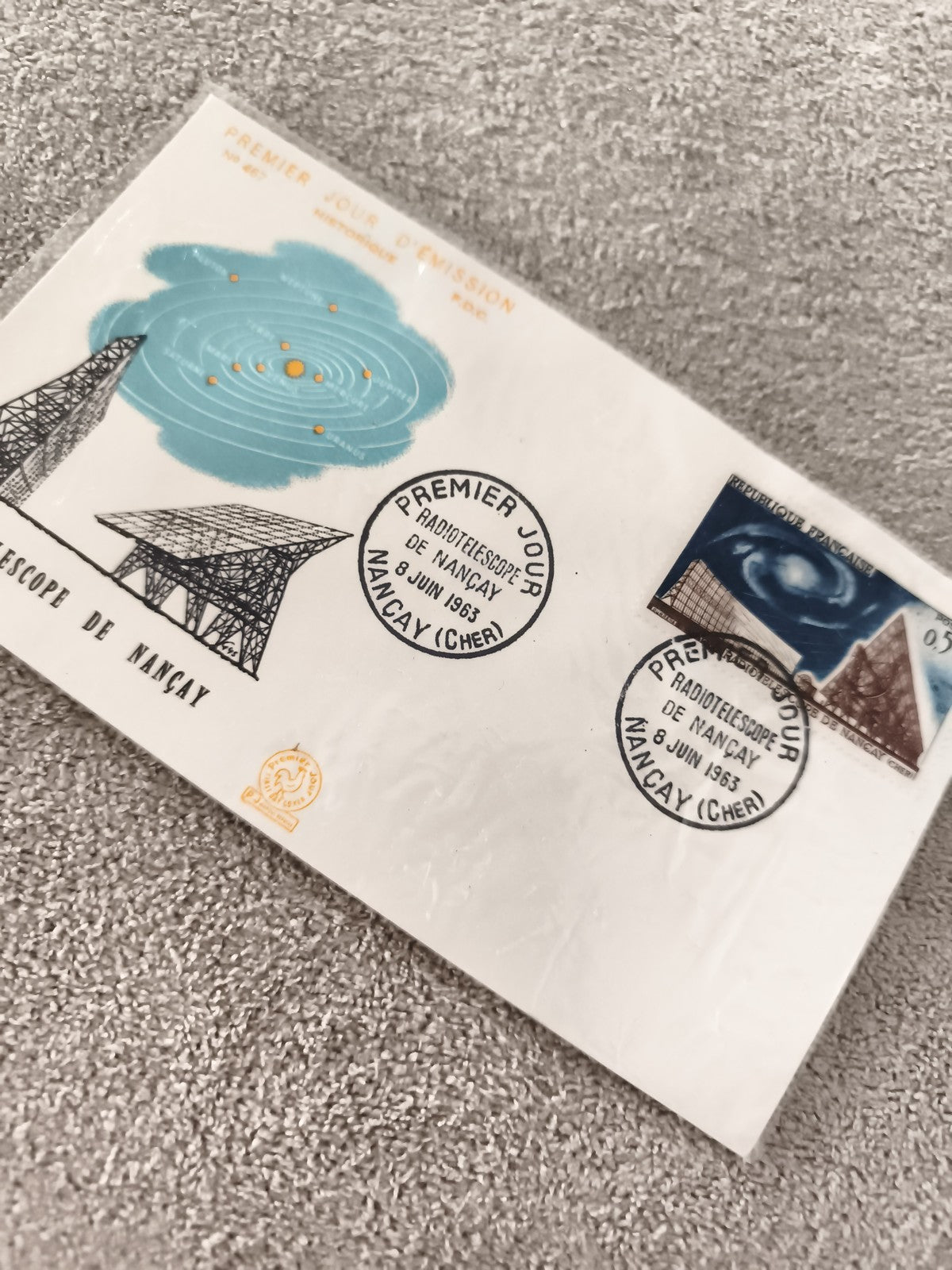 Lettre Premier Jour Radiotélescope Nançay 1963 philatélie ancien FDC