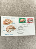 Lettre FDC Djibouti coquillages 1980 timbres C. Cribraria Nautilus philatélie