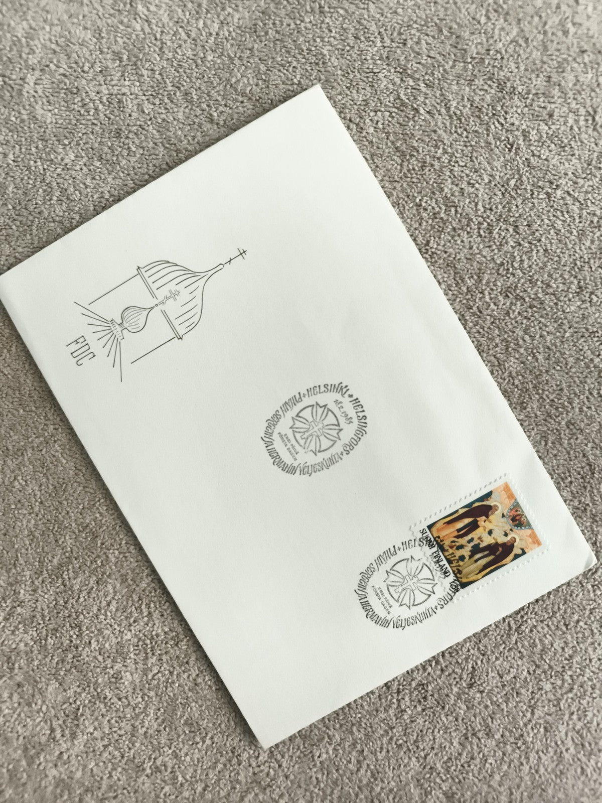 Lettre premier jour FDC illustration Helsinki timbre Finlande philatélie