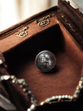Bouton ancien métal blason couronne XIXe, boutonnerie armoiries décoratif