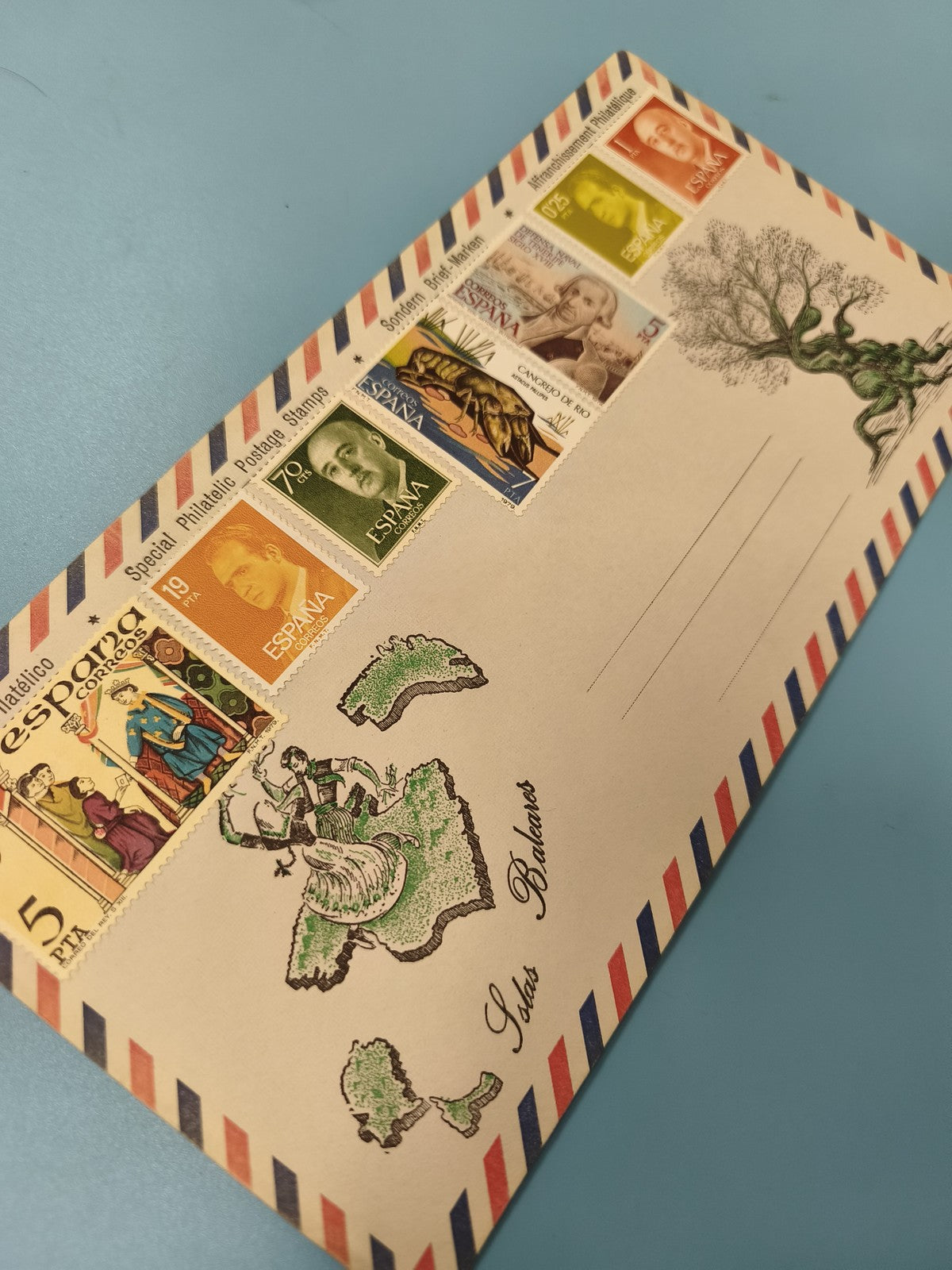 Enveloppe FDC premier jour d?émission timbres Espagne illustrée Baléares